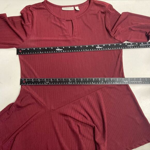 DANA BUCHMAN‎ Women’s Top Size Medium Wine Short Sleeves - Picture 8 of 8